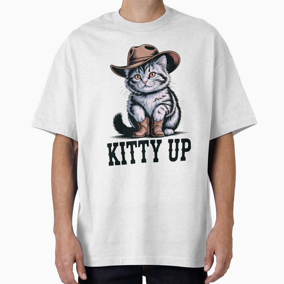 Western Cowboy Cat Kitty Up by designleon19 T-Shirts, Hoodie, Sweatshirt | BlankRebels.com (Image 1)