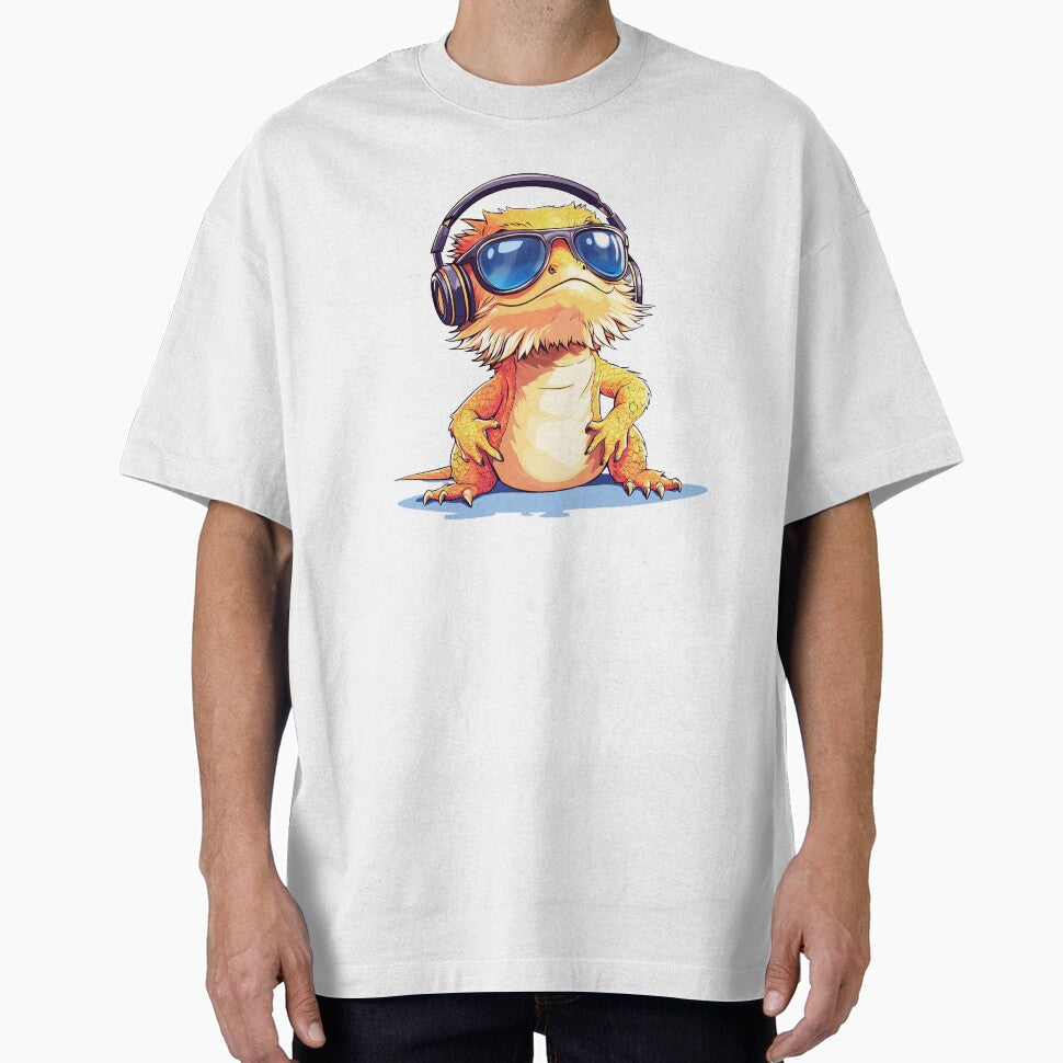Cool Bearded Dragon Wearing Headphones and Sunglasses by ChaosReigns91 T-Shirts, Hoodie, Sweatshirt (Image 1)