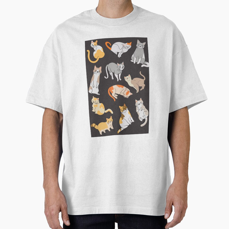Mixed Cute Cat Pattern On Brown Background by Moodyandmellow T-Shirts, Hoodie, Sweatshirt | BlankRebels.com (Image 1)
