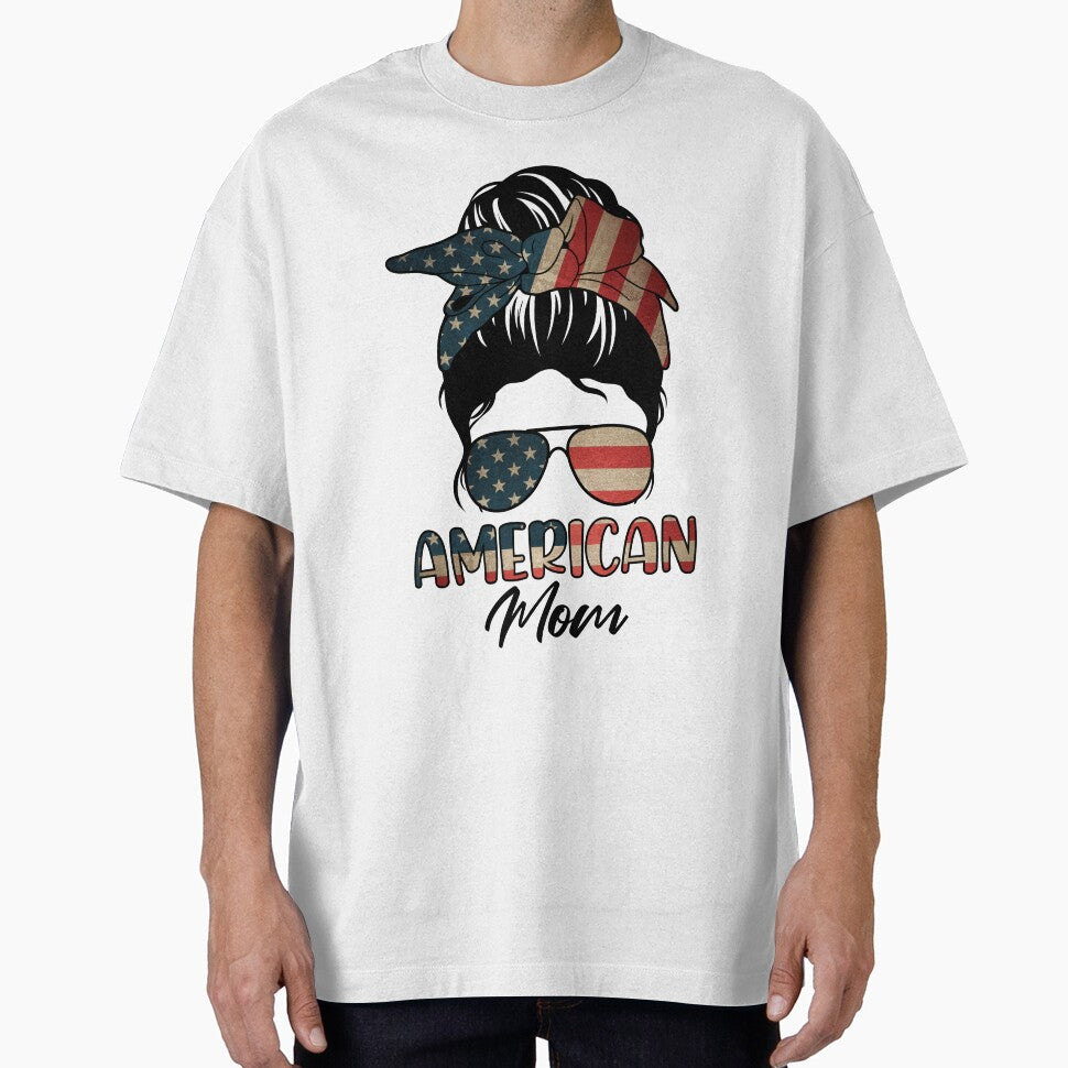 American Mom Life Messy Bun Sunglasses by RetroStyle247 T-Shirts, Hoodie, Sweatshirt | BlankRebels.com (Image 1)