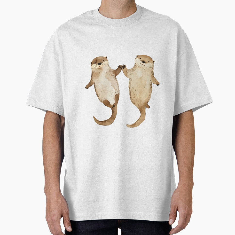 Otters holding hands by mosfunky T-Shirts, Hoodie, Sweatshirt | BlankRebels.com (Image 1)