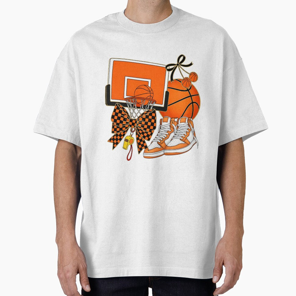 Preppy Basketball Coquette Bow Checkered Basketball by KroghDs T-Shirts, Hoodie, Sweatshirt | BlankRebels.com (Image 1)