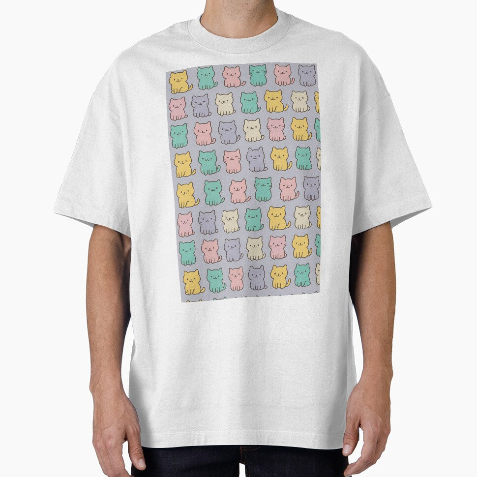 Cute Kawaii Cat Pattern by mhose3 T-Shirts, Hoodie, Sweatshirt | BlankRebels.com (Image 1)