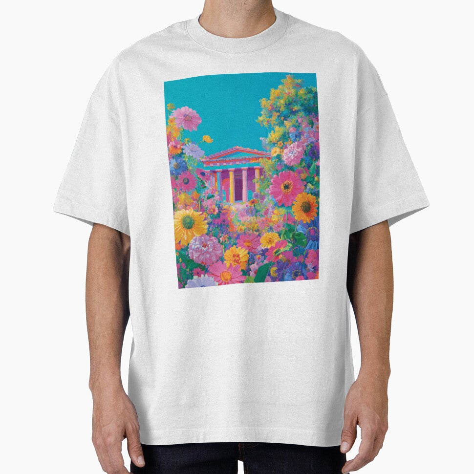 Floral Garden: Pop Art Parthenon & Flower of Life by BlissxPals T-Shirts, Hoodie, Sweatshirt | BlankRebels.com (Image 1)