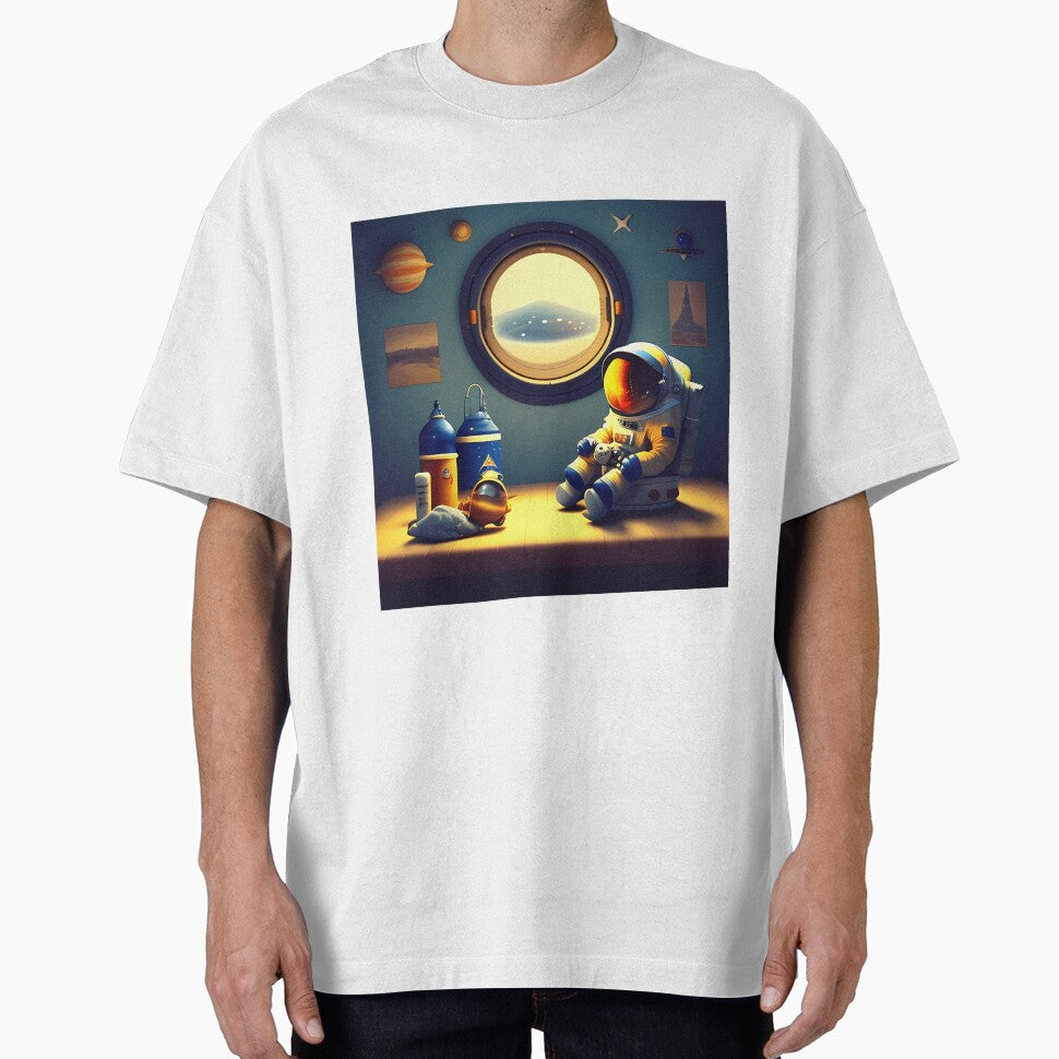 astronaut reflects on their past adventures and achievements by qatjamack0 T-Shirts, Hoodie, Sweatshirt (Image 1)