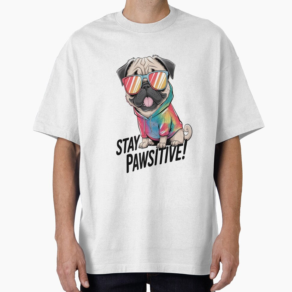 ✨ Stay Pawsitive with this cool pug design! ✨ by Petpixy T-Shirts, Hoodie, Sweatshirt | BlankRebels.com (Image 1)