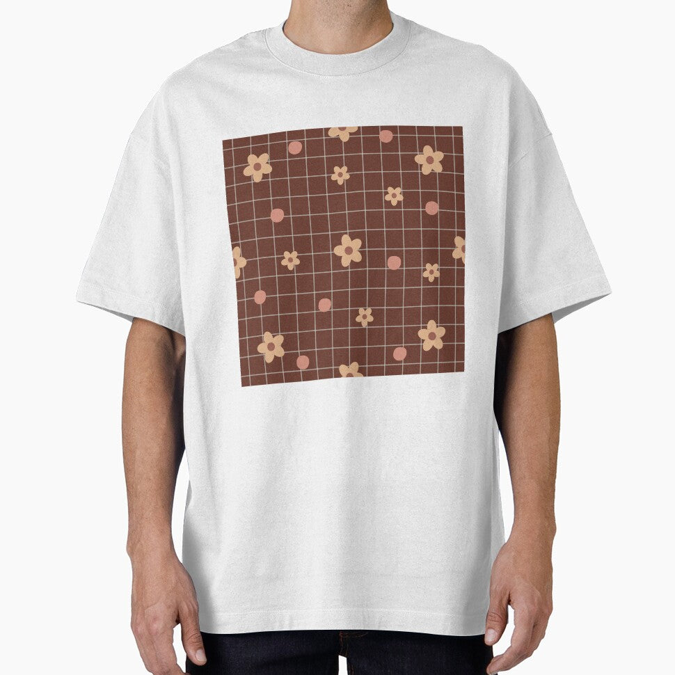 Neutral Flower Grid Pattern by Trisha Banlasan T-Shirts, Hoodie, Sweatshirt | BlankRebels.com (Image 1)