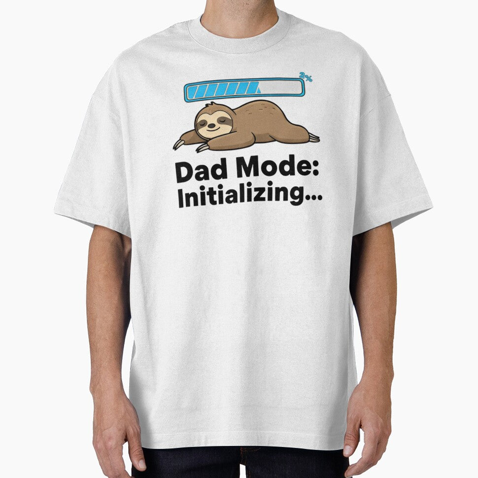 Loading Dad Mode Initializing Sloth T-Shirt & Sticker – Funny Dad Bod Meme, Lazy Sloth Humor, Fatherhood Joke Gift by ZyxDes