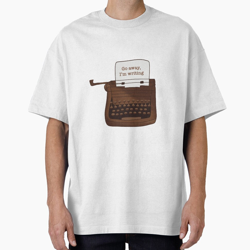 Typewriter Go Away I'm Writing Writers Aesthetic Vintage by BooksAndFlowers T-Shirts, Hoodie, Sweatshirt (Image 1)