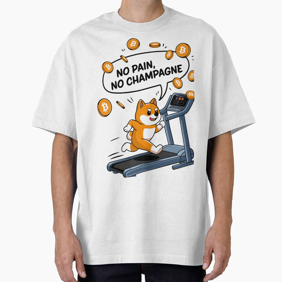 No Pain, No Champagne – Shiba Crypto Workout by BeamiCreations T-Shirts, Hoodie, Sweatshirt | BlankRebels.com (Image 1)