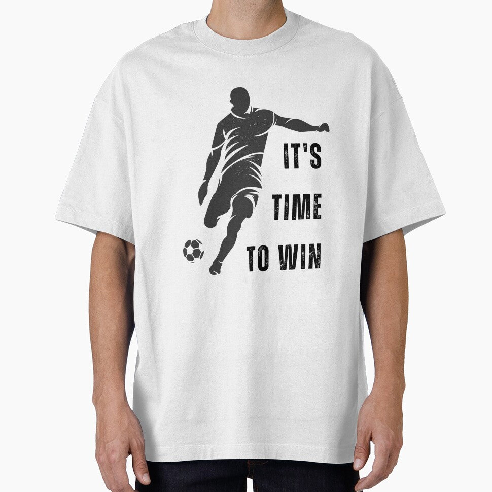 It's Time To Win Soccer Player T-Shirt Football Motivational Gift Grunge Tee by oonproducts