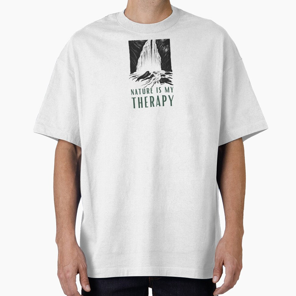 Nature is My Therapy - Waterfall Line Art by ShadowAndSlate T-Shirts, Hoodie, Sweatshirt | BlankRebels.com (Image 1)