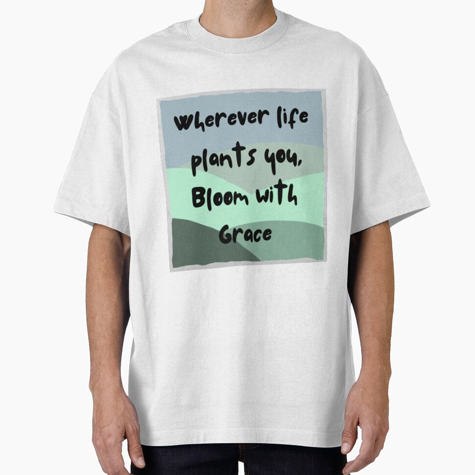 Wherever life plants you bloom with grace inspirational life quote (colour palette , color palete) by Sanaura... (Image 1)
