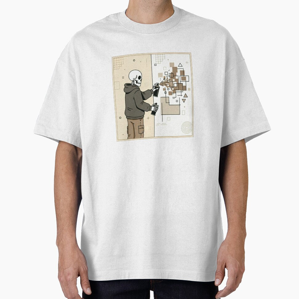 WALL PAINTER | Minimalist Skeleton Streetwear Art by DEADLINE. T-Shirts, Hoodie, Sweatshirt | BlankRebels.com (Image 1)