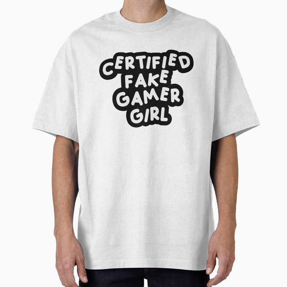 Certified Fake Gamer Girl Black & White by FakeGamerGirls T-Shirts, Hoodie, Sweatshirt | BlankRebels.com (Image 1)