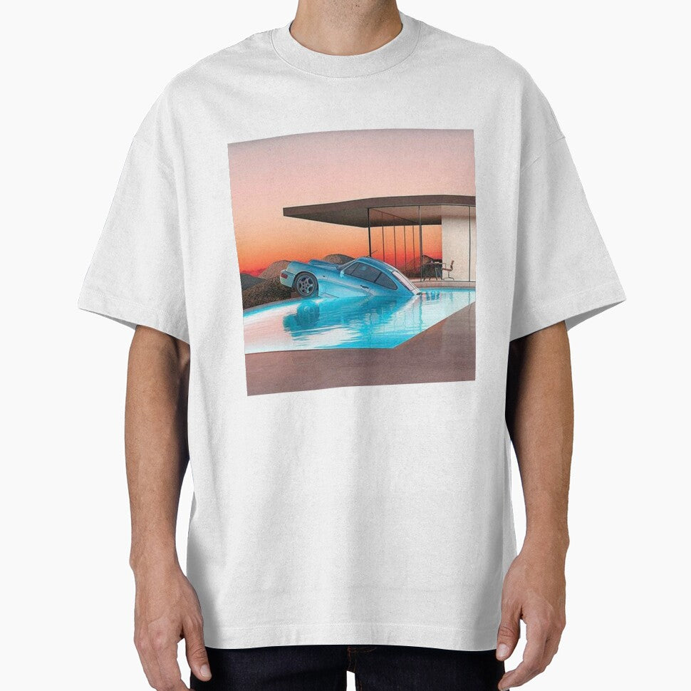 Vaporwave Car In Swimming Pool by SickStreetwear T-Shirts, Hoodie, Sweatshirt | BlankRebels.com (Image 1)