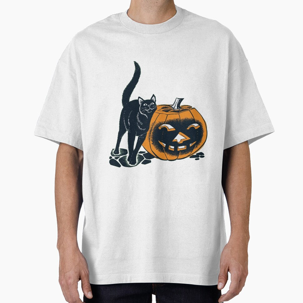 Black Cat and Carved Pumpkin by ketkidesign T-Shirts, Hoodie, Sweatshirt | BlankRebels.com (Image 1)