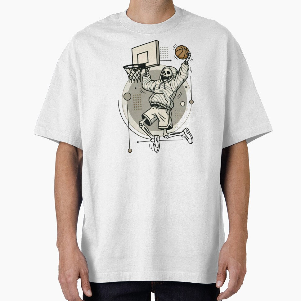 BASKETBALL PLAYER | Minimalist Skeleton Streetwear Art by DEADLINE. T-Shirts, Hoodie, Sweatshirt | BlankRebels.com (Image 1)