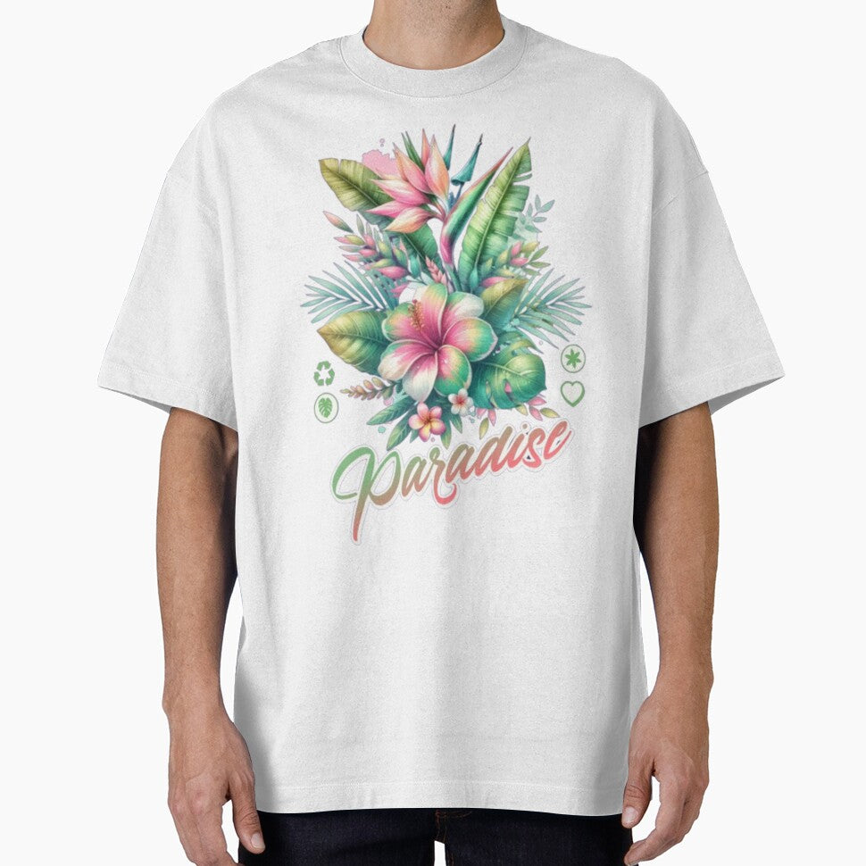 Paradise_in_Full_Bloom._Tropical_Flowers  minimalist_design, botanical, by Casa Barata T-Shirts, Hoodie, Sweatshirt (Image 1)