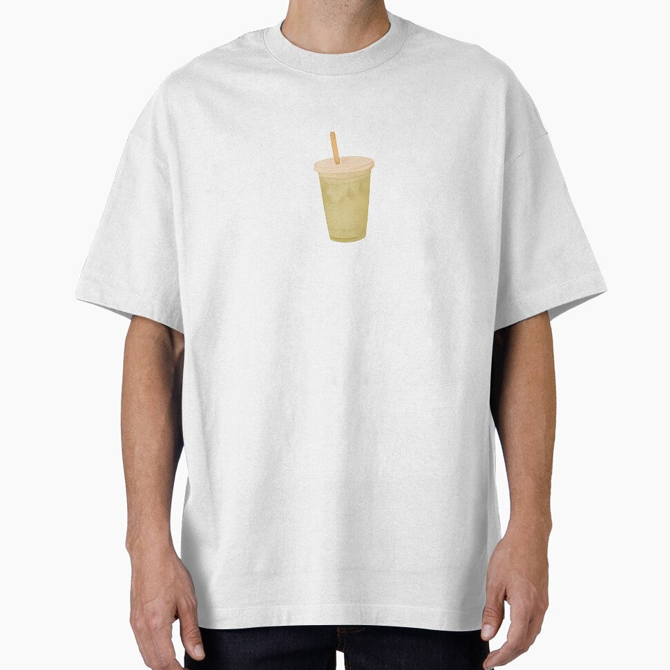 Iced Matcha Illustration | Minimal Cafe Aesthetic Art by TestingN-cap T-Shirts, Hoodie, Sweatshirt (Image 1)