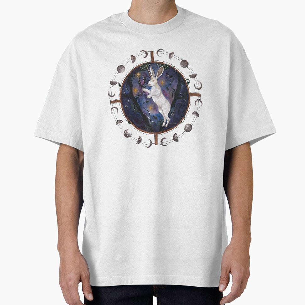 Fantasy rabbit with moons (dark design) by KeraBrownArt T-Shirts, Hoodie, Sweatshirt | BlankRebels.com (Image 1)
