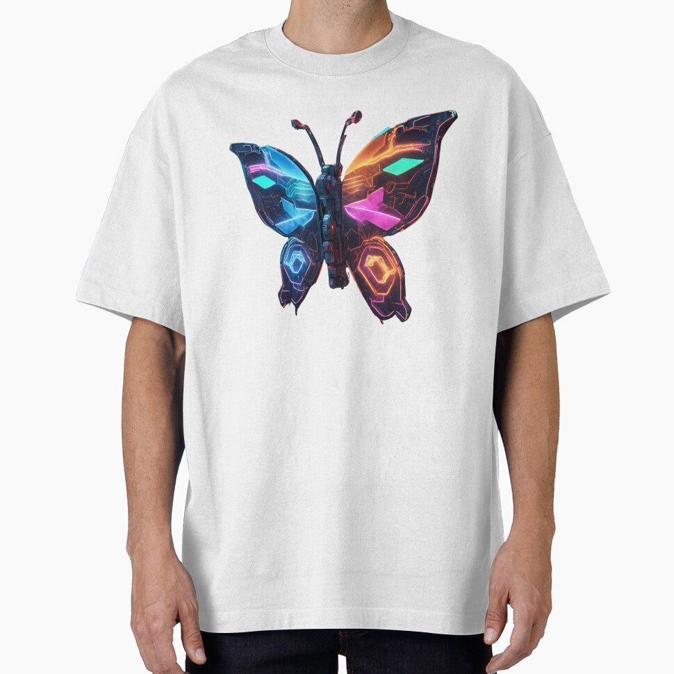 Electric Butterfly v3 - Neon Cyber Butterfly with Futuristic Glow by Traloch O'Laoi T-Shirts, Hoodie, Sweatshirt (Image 1)