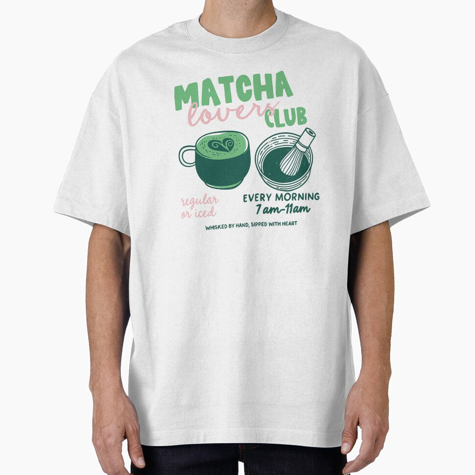 Matcha Lovers Club Tee – Comfort Colors, Oversized Shirt, Cafe Aesthetic Graphic Tee, Cute Green Tea T-Shirt... (Image 1)