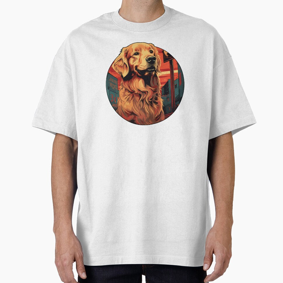 Vintage Golden Retriever in City by CJS-Art T-Shirts, Hoodie, Sweatshirt | BlankRebels.com (Image 1)