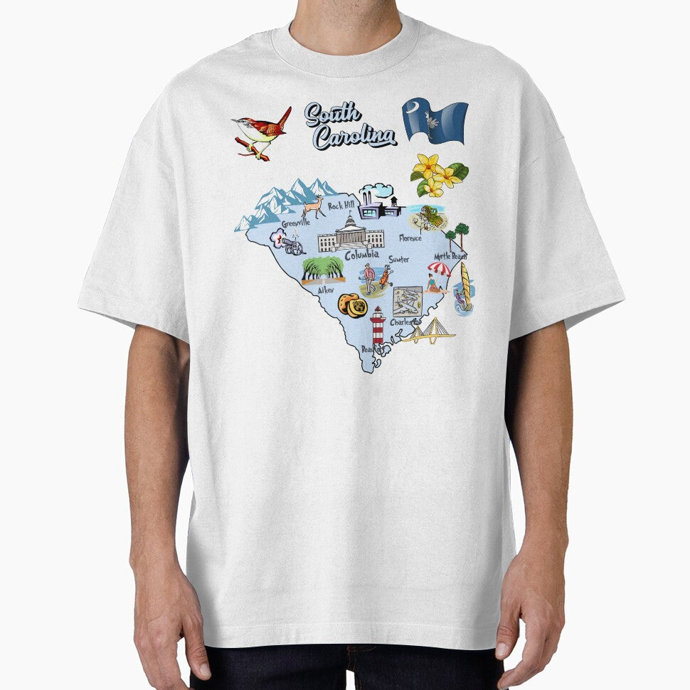 South Carolina State Pride - Illustrated Map & Icons by mashmosh