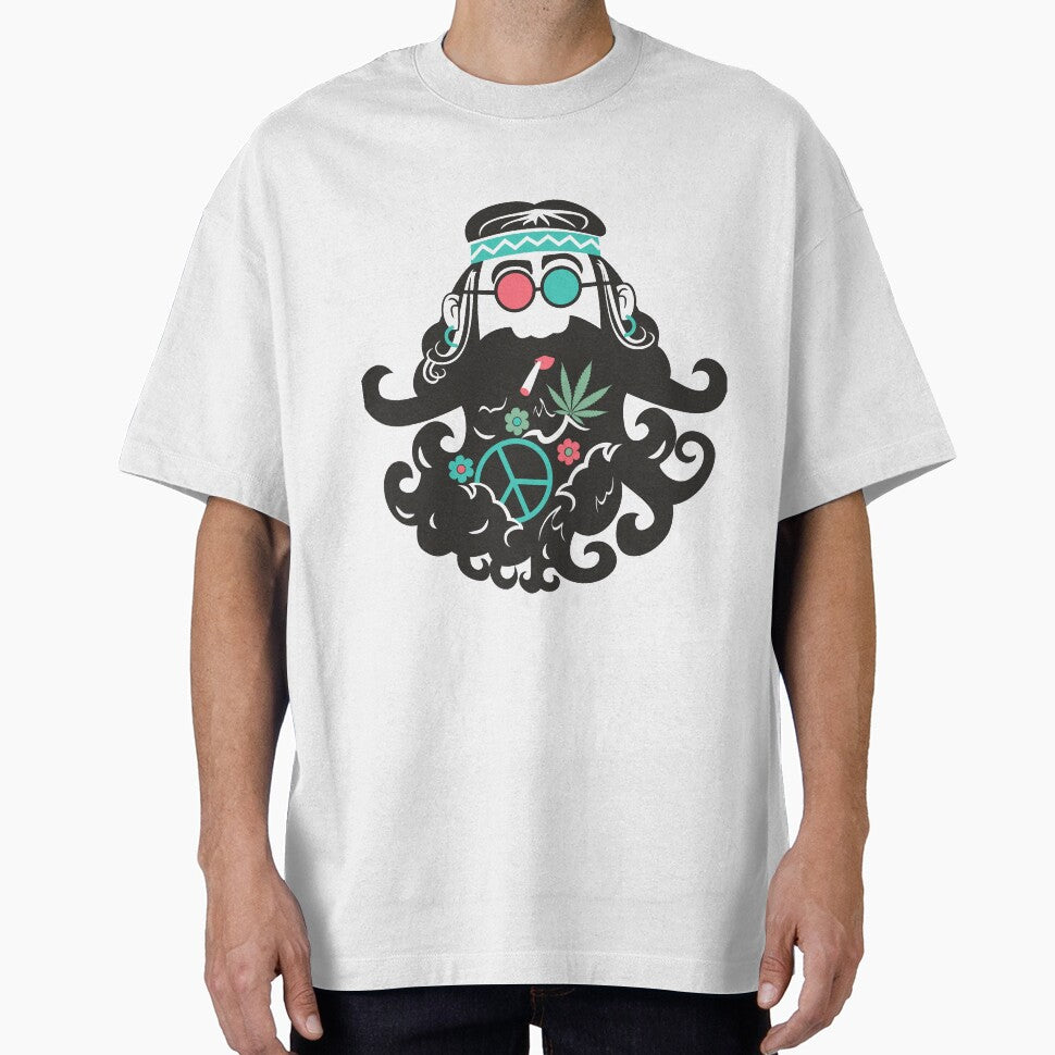 Old Hippie Smokes Marijuana, Woodstock Hippie, Rainbow Hippie, Hippie Man by Kamidrago T-Shirts, Hoodie, Sweatshirt (Image 1)