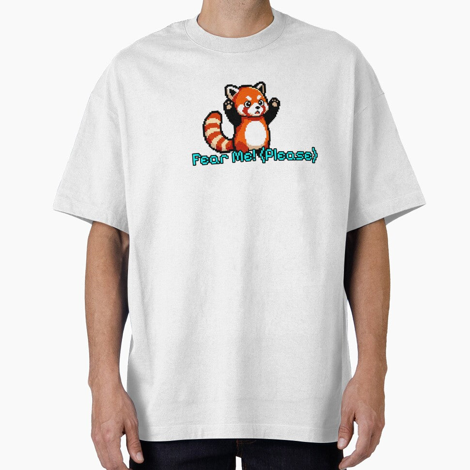 Pixel Art Red Panda - Fear Me Please - Funny Sticker by ClubChaos T-Shirts, Hoodie, Sweatshirt | BlankRebels.com (Image 1)