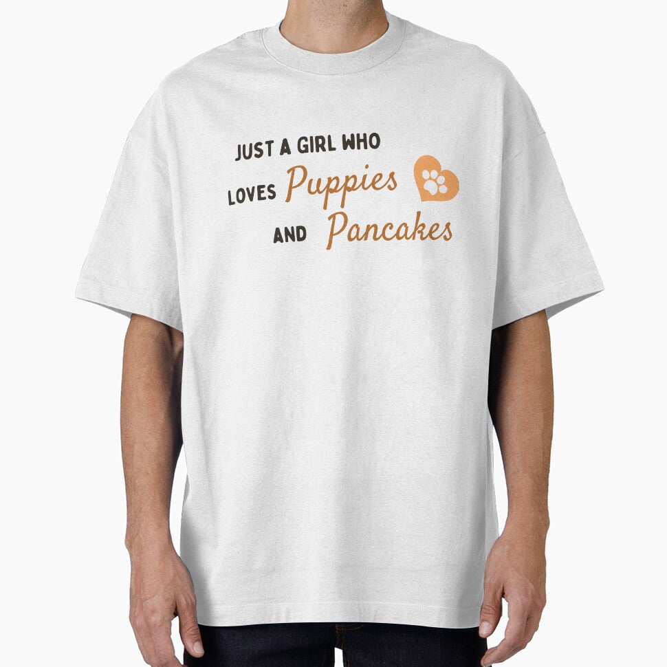 Just a Girl Who Loves Puppies and Pancakes - Cute Dog Lover Design by YourFloralFinds T-Shirts, Hoodie, Sweatshirt (Image 1)