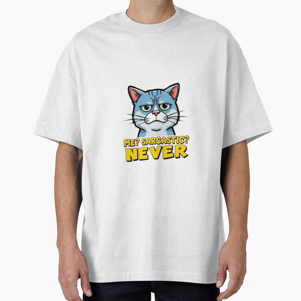 Sarcastic Cat Meme – Me? Never T-Shirts, Hoodie, Sweatshirt