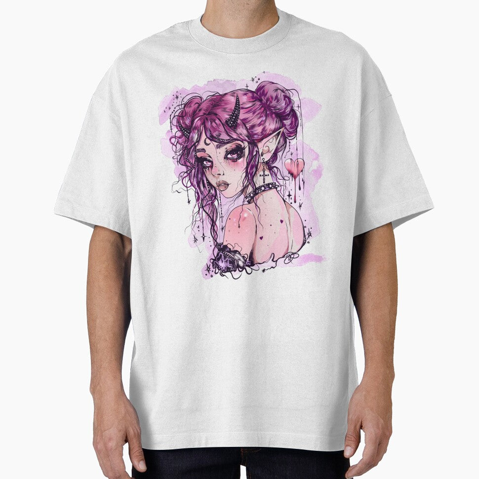 Pastel goth girl - kawaii anime manga drawing - lilac aesthetic gothic girl by StudioPeachPop