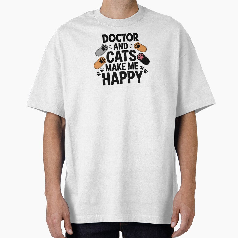 Doctor And Cats Make Me Happy - Funny Doctor Cats Lover by Oussinc T-Shirts, Hoodie, Sweatshirt | BlankRebels.com (Image 1)