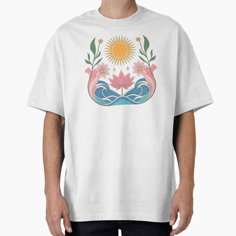 Boho Lotus Ocean Waves by VibrArtco T-Shirts, Hoodie, Sweatshirt | BlankRebels.com (Image 1)