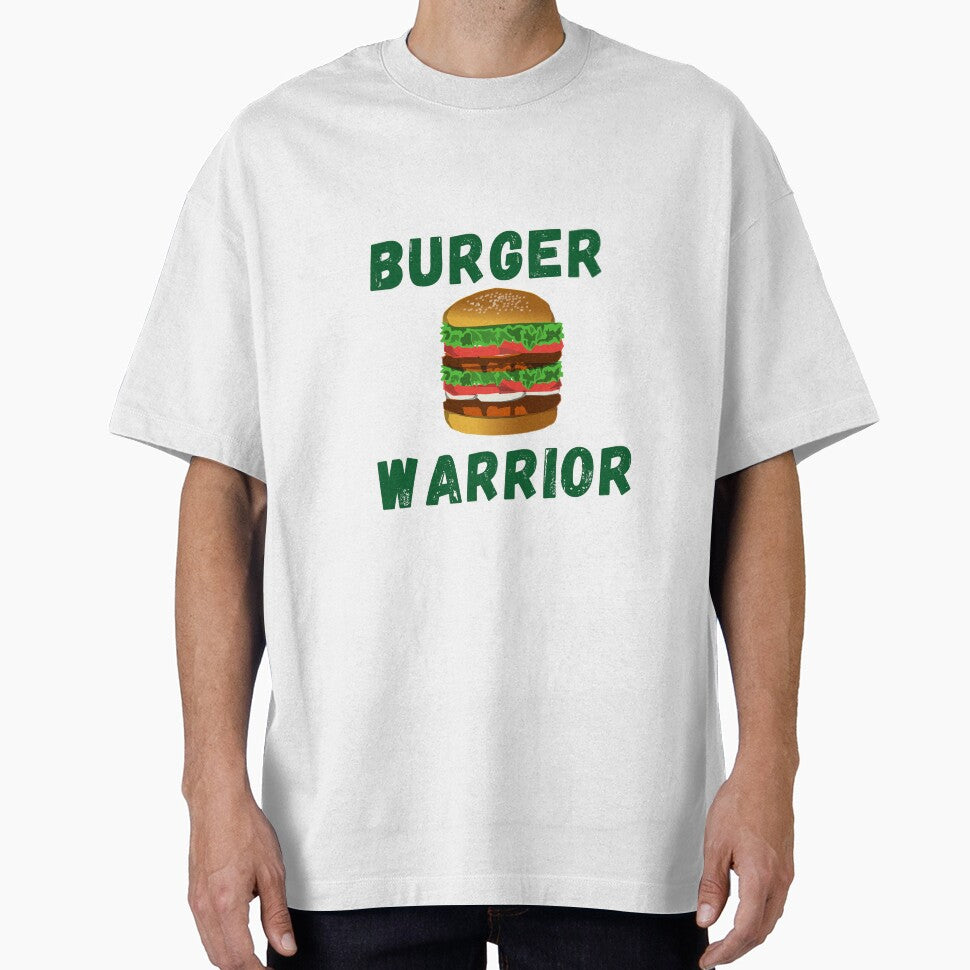 Burger Warrior - Burger  Lover Green Colored Text white background by IrinchiDE T-Shirts, Hoodie, Sweatshirt (Image 1)