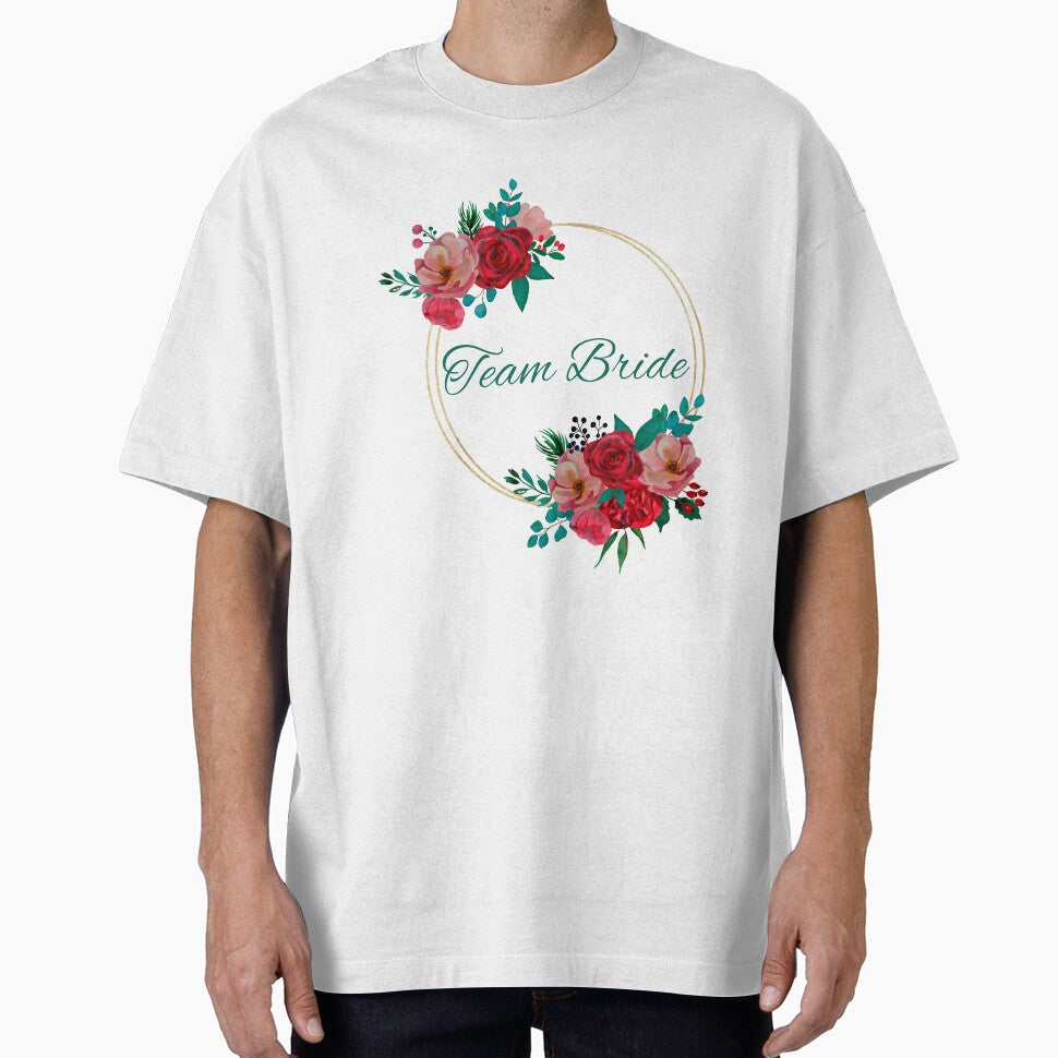 Team Bride Floral Wedding Party T-Shirt by goldenquirk Hoodie, Sweatshirt | BlankRebels.com (Image 1)