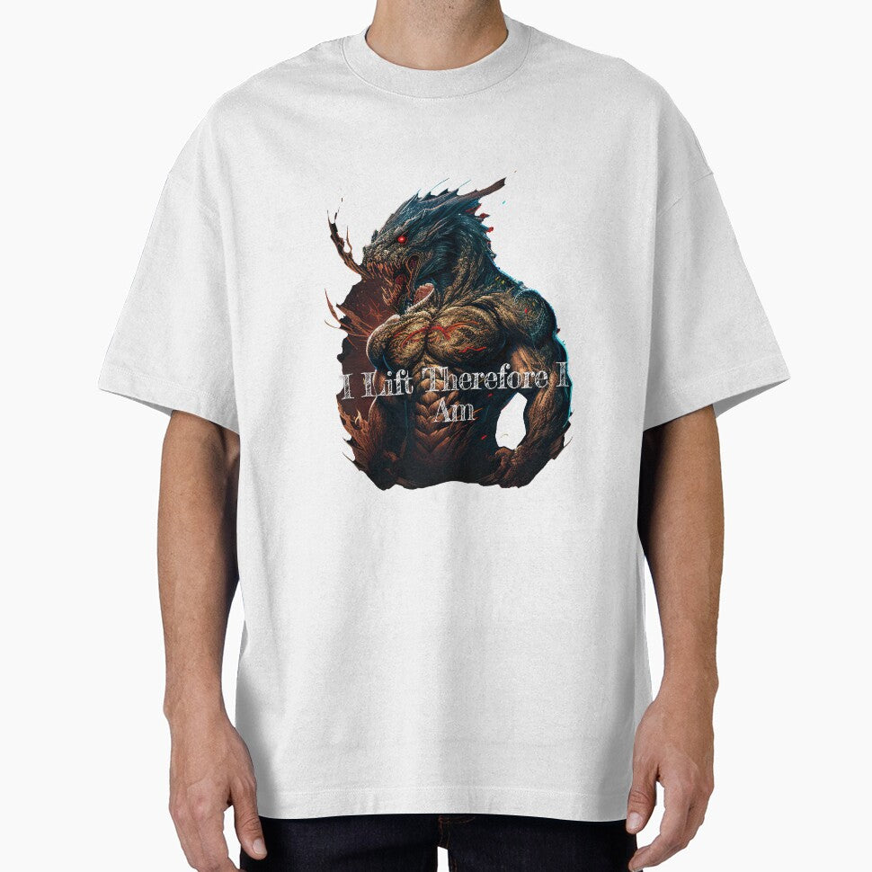 I Lift Therefore I AmDesignBodybuilding Fitness Gym Workout Exercise Merch Print Design by tengamerx