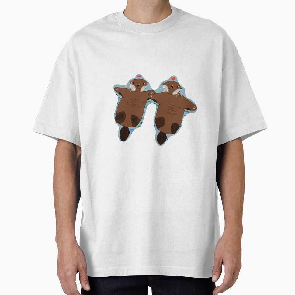 otters holding hands by 2maie T-Shirts, Hoodie, Sweatshirt | BlankRebels.com (Image 1)