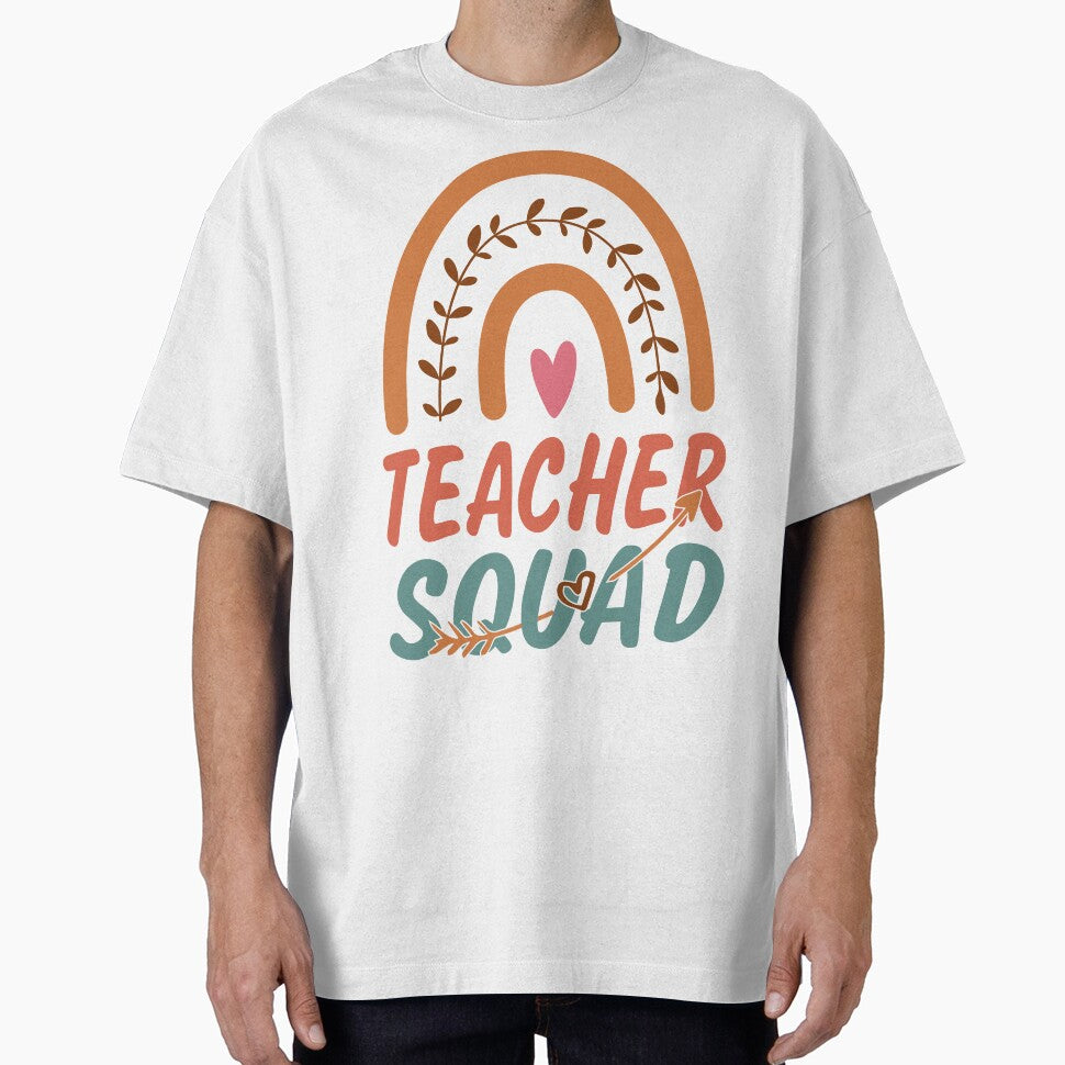 Teacher Squad Rainbow Quote Gift Idea For Men and Womens - Funny Teacher by Mmmm3344 T-Shirts, Hoodie, Sweatshirt (Image 1)