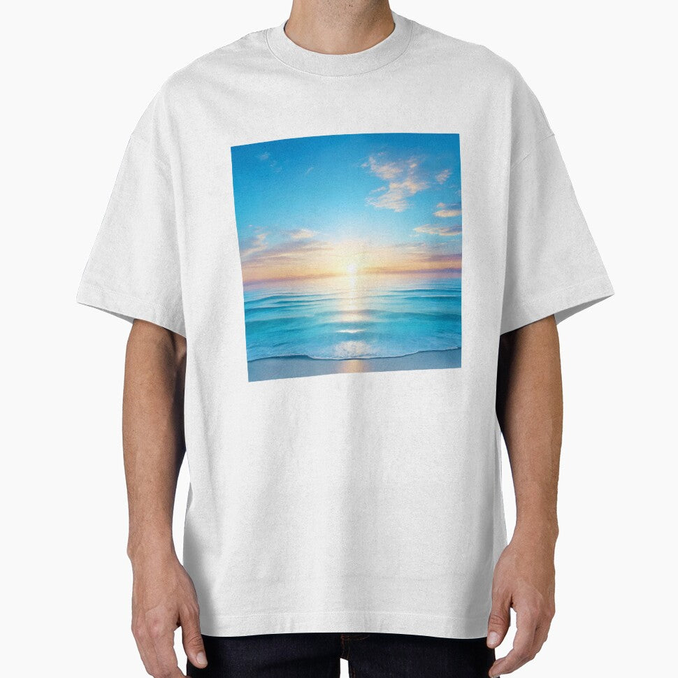 Clean and Blue Sky A Sunrise Over A Tranquil Ocean - 2 by TatStudio55 T-Shirts, Hoodie, Sweatshirt (Image 1)
