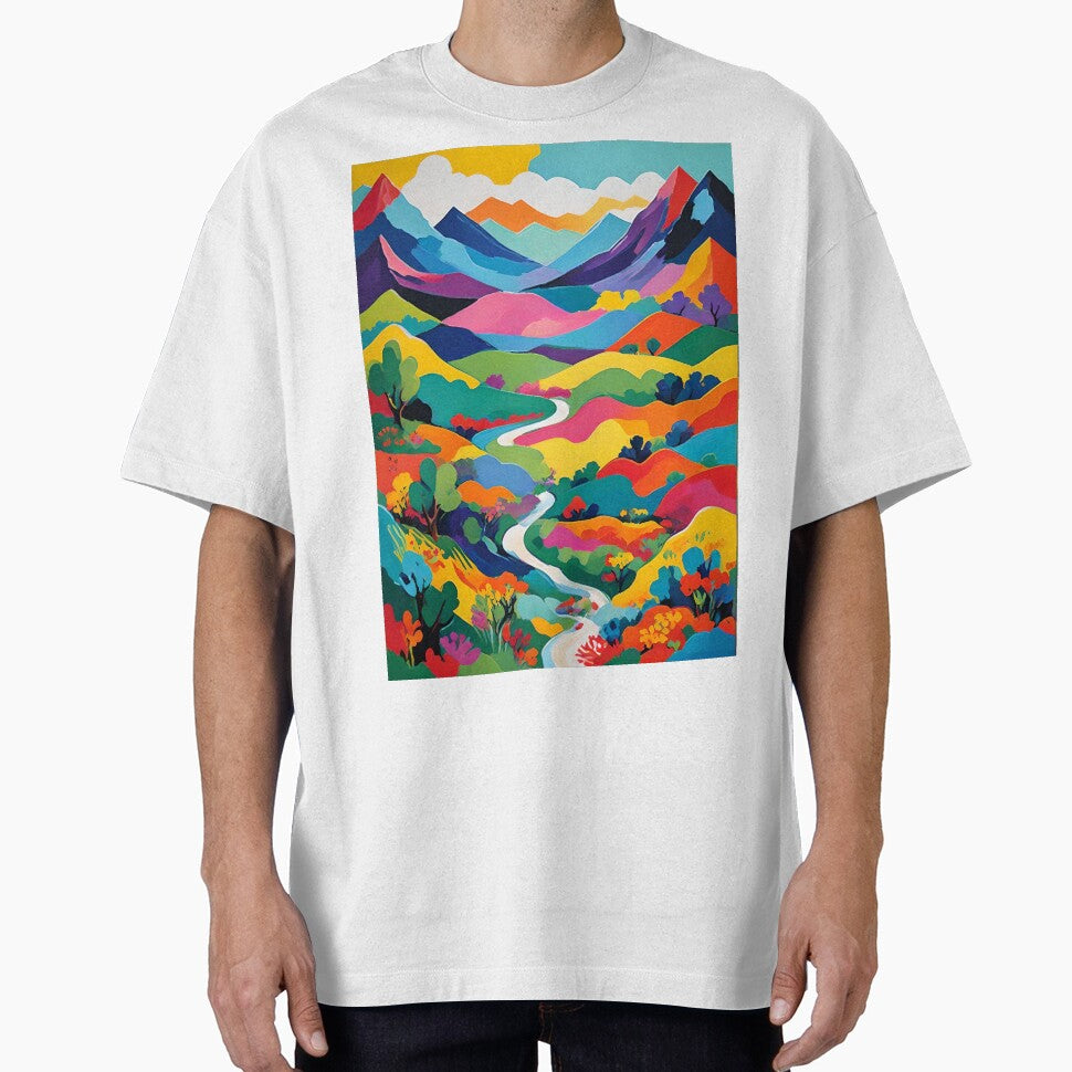Colorful Mountain Forest Abstract Art by Esterlane T-Shirts, Hoodie, Sweatshirt | BlankRebels.com (Image 1)