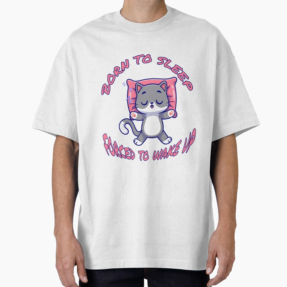 Born To Sleep Forced To Wake Up - Cute Kawaii Cat for Girls & Cat Moms by Dziridesign T-Shirts, Hoodie, Sweatshirt (Image 1)