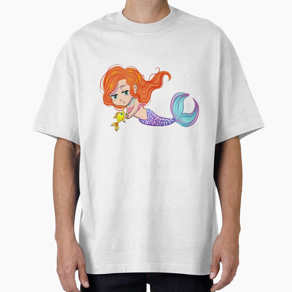 Cute Colorful Mermaid Siren With A Precious Face Drawn in The Kawaii Style by CreativeCranium T-Shirts, Hoodie,... (Image 1)