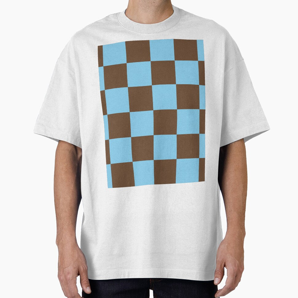 Baby Blue and Almond Brown Checkered Pattern (ix 2021) by cadinera T-Shirts, Hoodie, Sweatshirt | BlankRebels.com (Image 1)