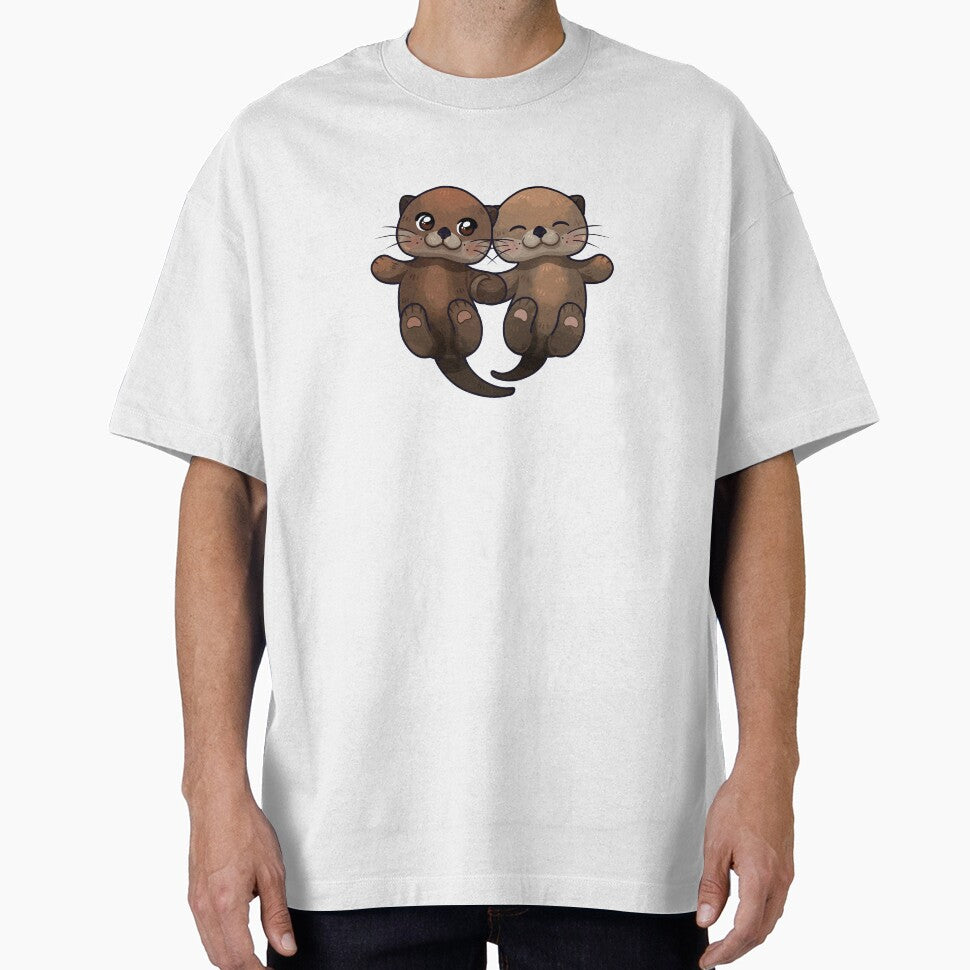 Otters golding hands - I'd be otterly lost without you by Noemi Uremillis T-Shirts, Hoodie, Sweatshirt (Image 1)