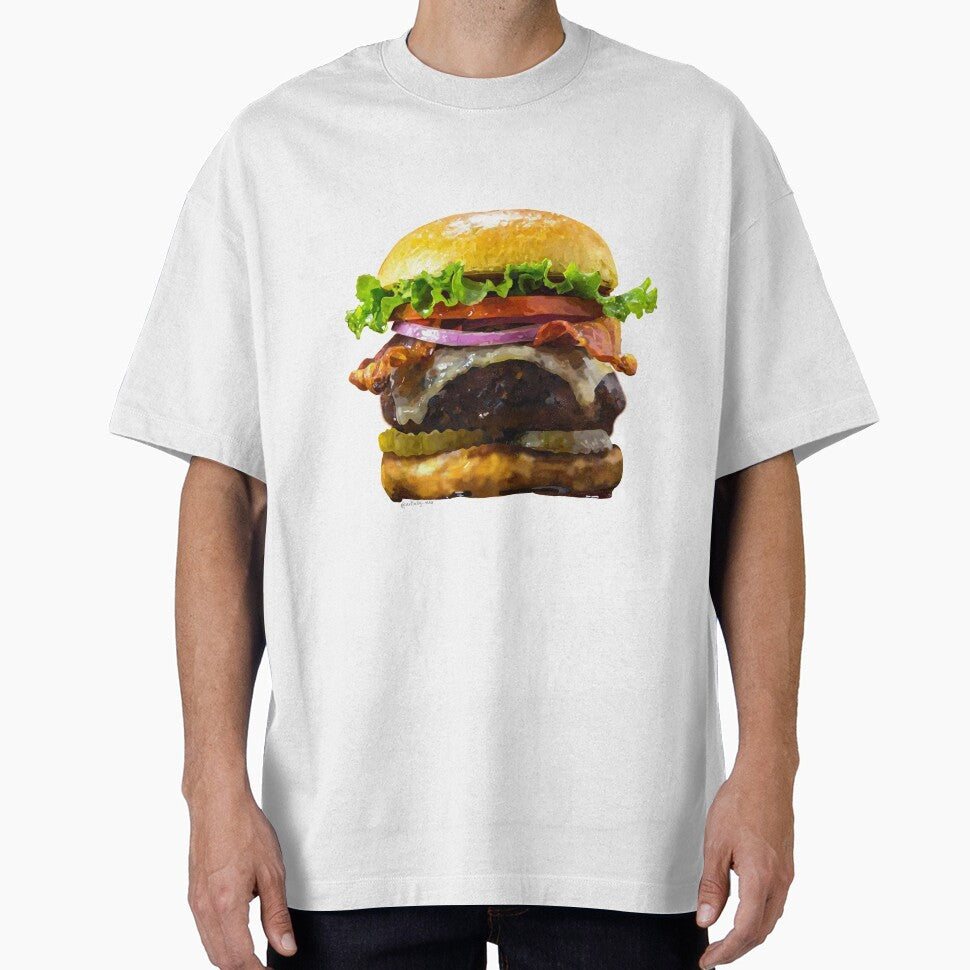 Realistic Burger Sticker by ArtfullyReka T-Shirts, Hoodie, Sweatshirt | BlankRebels.com (Image 1)