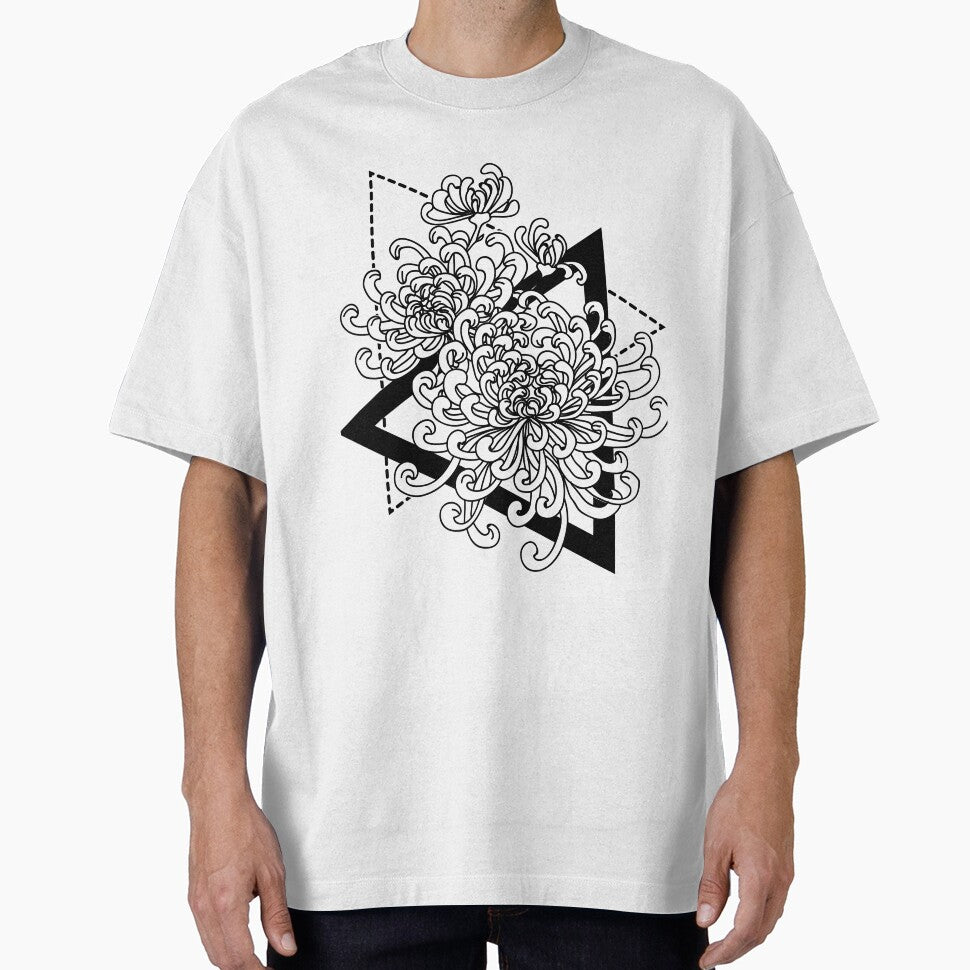 Chrysanthemum Lined Art and Geometric by VerboShop