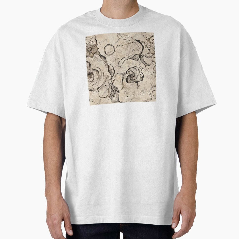 Vintage Botanical Artwork With Floral Patterns and Spiral Vortex by CoolPixels T-Shirts, Hoodie, Sweatshirt (Image 1)